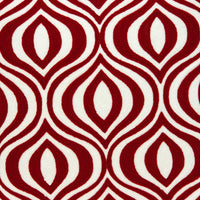 20" x 7" x 20" Transitional Red and White Pillow Cover With Down Insert