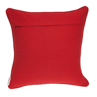 20" x 7" x 20" Transitional Red and White Cotton Pillow Cover With Down Insert