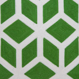 20" x 7" x 20" Transitional Green and White Pillow Cover With Down Insert