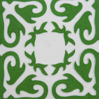 20" x 7" x 20" Traditional Green and White Accent Pillow Cover With Down Insert