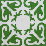 20" x 7" x 20" Traditional Green and White Accent Pillow Cover With Down Insert