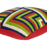 20" x 7" x 20" Handmade Multicolored Accent Pillow Cover With Poly Insert