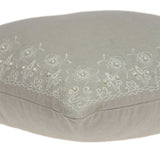 20" x 7" x 20" Clean Transitional Beige Cotton Pillow Cover With Down Insert