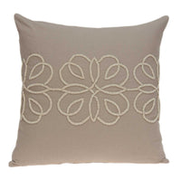 20" x 7" x 20" Cool Transitional Tan Cotton Accent Pillow Cover With Down Insert