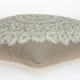 20" x 7" x 20" Traditional Tan Pillow Cover With Down Insert