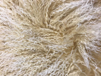 20" Gold Genuine Tibetan Lamb Fur Pillow with Microsuede Backing