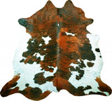 6.5 Ft  Tri-Colored Brindled Cowhide Rug