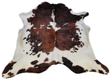 6.5 Ft  Tri-Colored Brindled Cowhide Rug