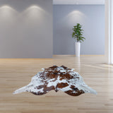 6.5 Ft  Brown and White Brindled Cowhide Rug