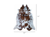 6.5 Ft  Brown and White Brindled Cowhide Rug