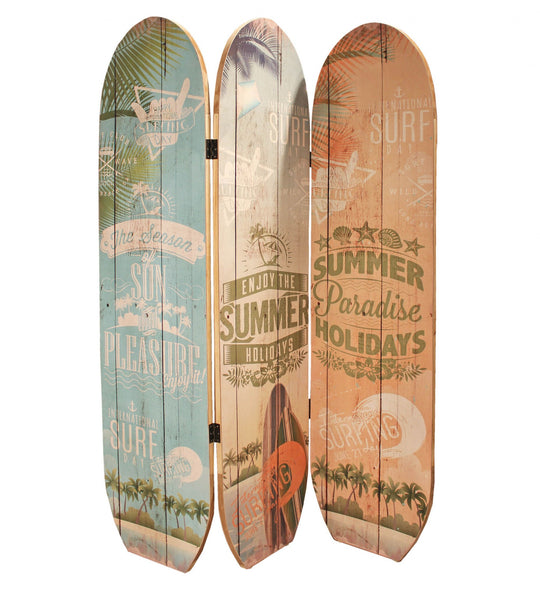47 x 1 x 71 Multicolor Wood Surfboard Summer  Screen