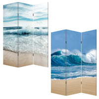 48 x 1 x 72 Multicolor Canvas Surf's Up - 3 Panel Screen