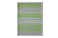 Fun White and Green Stripes Shadow Box Wall Art