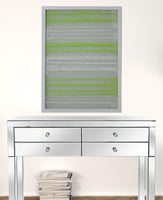 Fun White and Green Stripes Shadow Box Wall Art