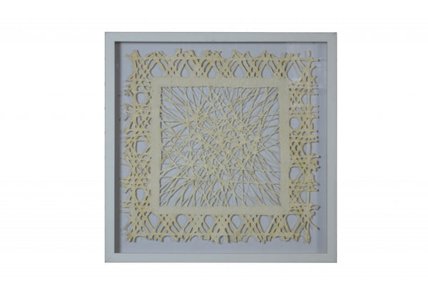 White and Natural Cut Paper Shadow Box Wall Art