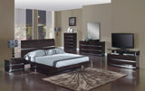 85" X 72"  X 42.5" 4pc California King Modern Wenge High Gloss Bedroom Set