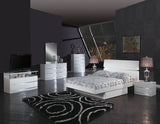 79" X 80"  X 42.5" 4pc Eastern King Modern White High Gloss Bedroom Set