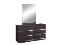 80" X 60"  X 42.5" 4pc Queen Modern Wenge High Gloss Bedroom Set