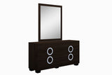 65" X 87"  X 40" 4pc Queen Modern Wenge High Gloss Bedroom Set