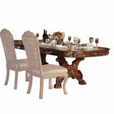 46' X 108' X 31' Cherry Oak Wood Poly Resin Dining Table with Trestle Pedestal