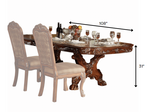 46' X 108' X 31' Cherry Oak Wood Poly Resin Dining Table with Trestle Pedestal