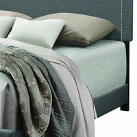 Contemporary Gray Upholstered Queen Bed Frame