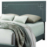 Contemporary Gray Upholstered Queen Bed Frame