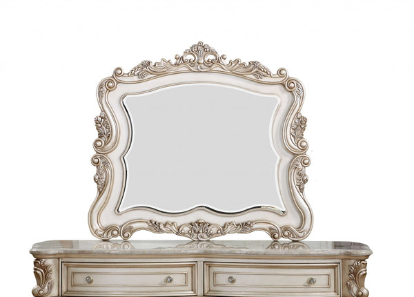 2' X 50' X 44' Antique White Wood Mirror