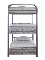 42' X 79' X 74' Silver Metal Triple Bunk Bed - Twin