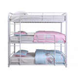 42' X 79' X 74' Silver Metal Triple Bunk Bed - Twin