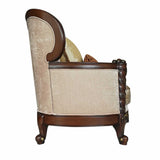 37' X 46' X 49' Fabric Dark Walnut Upholstery Wood LegTrim Chair w2 Pillows
