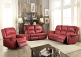 39' X 81' X 40' Red PU Upholstery Metal Reclining Mechanism Sofa (Motion)