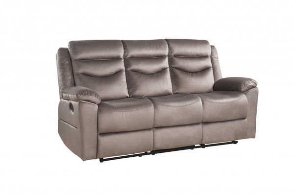 37' X 78' X 42' Velvet  Upholstery Metal Reclining Mechanism Sofa Motion