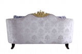 38' X 76' X 43' Cream Fabric Upholstery Loveseat w5 Pillows