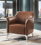 31' X 33' X 33' Brown PU Upholstery Metal Leg Accent Chair