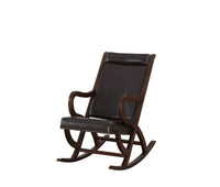 22' X 36' X 38' Burgundy PU Walnut Wood Upholstered (Seat) Rocking Chair