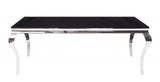 40' X 80' X 30' Stainless Steel Black Glass  Dining Table