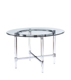 48' Striking Round Glass and Acrylic Dining Table