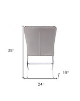 24' X 19' X 35' Velvet Chrome Metal Upholstered Seat Side Chair Set2
