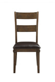 19' X 21' X 39' Faux Leather Upholstered and Dark Oak Wood Side Chair