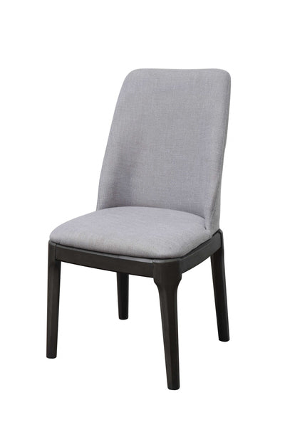 23' X 21' X 39' Light Gray Linen Upholstered Seat and Oak Wood Side Chair