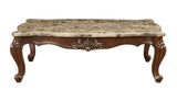 34' X 60' X 20' Marble Walnut Wood Coffee Table