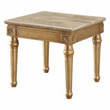 26' X 26' X 24' Marble Antique Gold Wood End Table