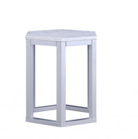 16' X 18' X 20' Silver Marble Wood 2Pc Pk End Table