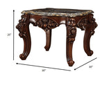 30' X 30' X 25' Marble Walnut Wood End Table