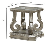 24' X 26' X 25' Antique Champagne Clear Glass Wood Poly-Resin End Table