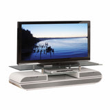 20' X 63' X 16' White Gray Wood Glass Metal Veneer TV Stand