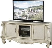 21' X 74' X 31' Bone White Wood Poly Resin Glass TV Console