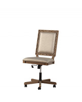 24' X 22' X 41' Champagne Faux Leather Upholstered (Seat) and Antique Gold Wood  Executive Office Chair