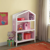 14' X 33' X 50' White Pink Wood Bookcase